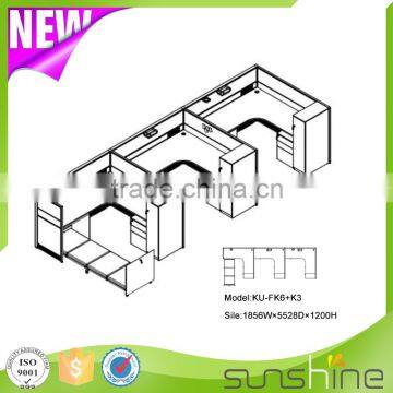KU-FK6+K3 Commericial Office Furniture 3 Person Office Workstation/Office Furniture photo-3