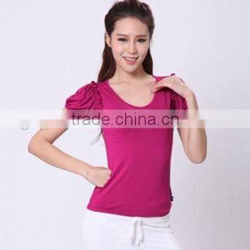 Hot sale ! supper soft cotton plain wholesale slim fit women t-shirt