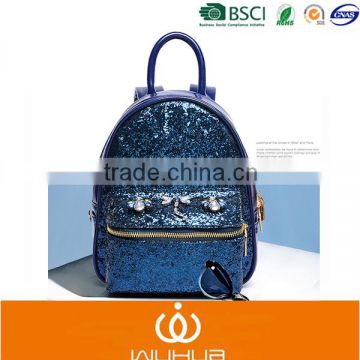 2016 Fashion Lady's Shoulder Bag Women Shiny Paillette Backpack Black Blue