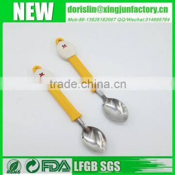 Cute Shape Duck Chicken Handle Baby Spoon