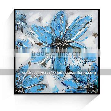 Hand Painted White flower oil painting/ lotus flower canvas painting wall decor