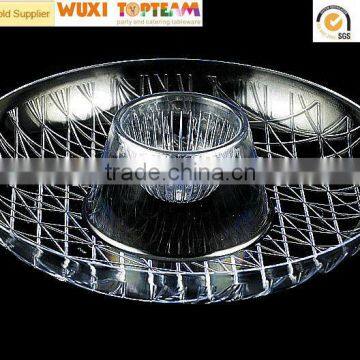 Plastic Round Diamond Cut Compartment Deep Tray