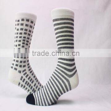 In Stock White Black Pattern 168N 100% Cotton Socks photo-2