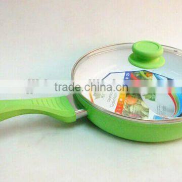 FORGED ALUMINUM CERAMIC COATING FRY PAN WITH SOFT TOUCH AND INDUCTION BOTTOM