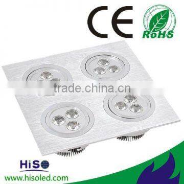 CE,FCC,C-Tick High Power with Epistar chip 4*3w spare shape led ceiling light