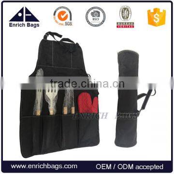 Enrich Promotion 5pcs BBQ Apron set with BBQ tool sets for out picnic                        
                                                Quality Choice