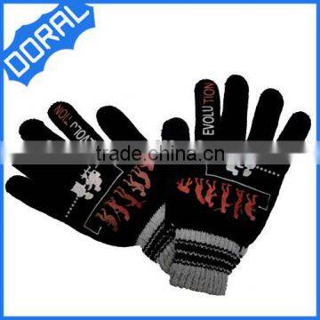 men winter machine jacquard 100% acrylic glove