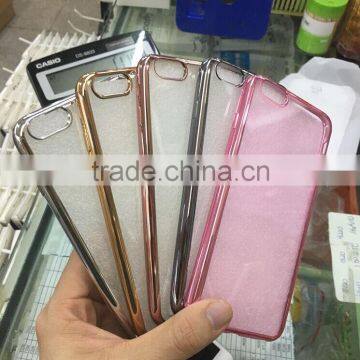 Ultra Thin Rose Gold Plating Crystal Clear Case For Iphone 5/6/6plus Transparent tpu soft Phone Bag Covers