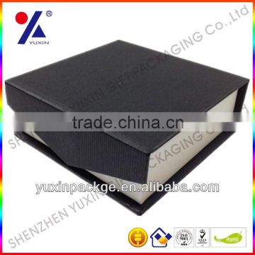 elegant black corrugated paper gift packing box with foam insert, magnet closure