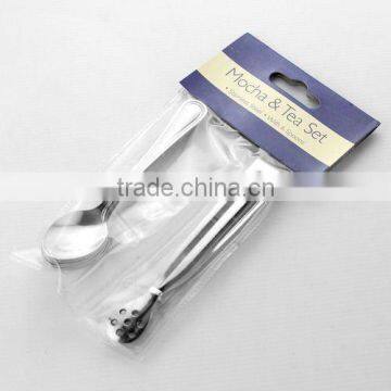 Stainless Steel Tea Bag Squeezer Tong & Soon Set