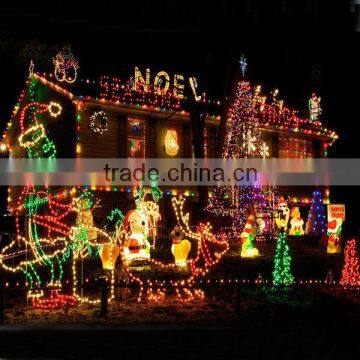 led houses decorated christmas lights