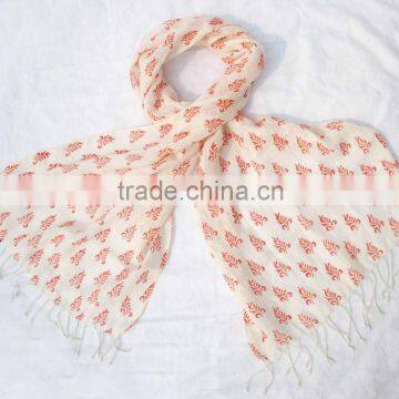 Indian linen hand block scarves spring 2013