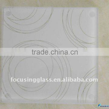 High quality tempered silk-screen glass drink coasters