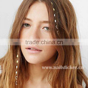 Fashion Charmsies metallic sweet little moom shape iron-in hair charms hair accessories iron-on hair jewel factory