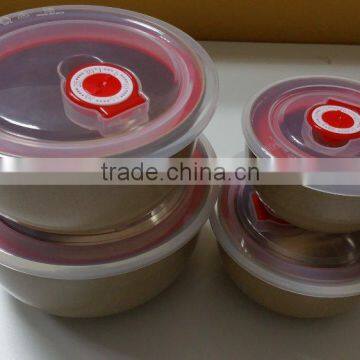 Biodegradable set of 4 Rick husk fiber food fresh bowl with PP cover