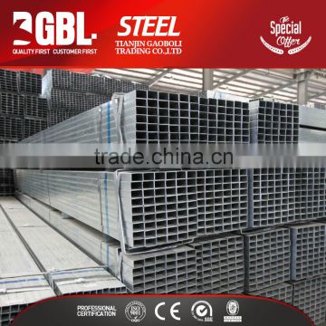 hollow section thin wall retangular pre galvanized iron pipe specification