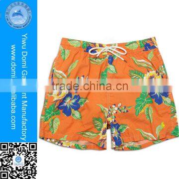 Cutom bottoms out printed 100% polyester swim shorts for men