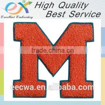 professional custom M chenille embroidery letter