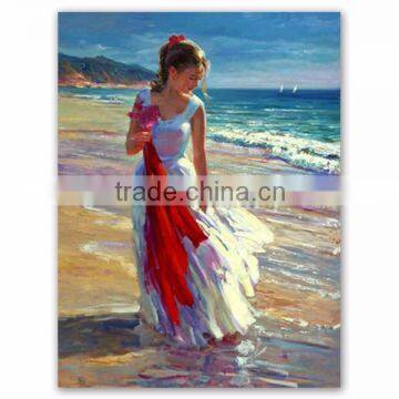 High quality Fashion personalized beach canvas oil painting