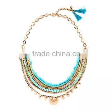 OEM/ODM Manufacture 2016 Fashion Design Beaded Necklace Multilayer Necklace