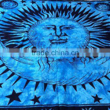 Ethnic Traditional Sun and Moon Wall Hanging Dorm decor Cotton Indian Hippie Tapestry