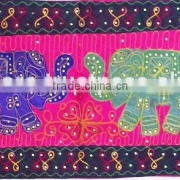 Ethnic Bohemian Embroidered Decorative Mirror work Table Runner