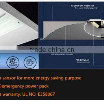 2' UL DLC smart led troffer light with 7 years warranty