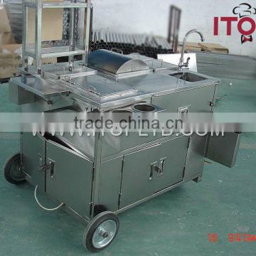 stainless steel hot dog cart food cart