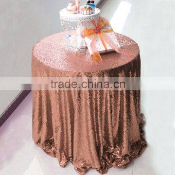 132" Rose Gold Wholesale Sequin Round Table Cloth