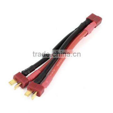 RC Model Toy Battery T-Plug Series 2-Male to 1-Female Connector Wire 13cm 12AWG photo-2