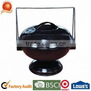 Apple Black Enamel Charcoal Grill with Lifting Handle