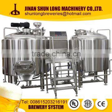 beer brewing set for beer brewing with mash/lauter tun, fermenters with electric steam fire heating