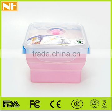 Newly product 1300MLML Silicone Rectangle Collapsible preserving box /lunch box