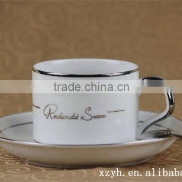 ceramic coffee cup and saucer set