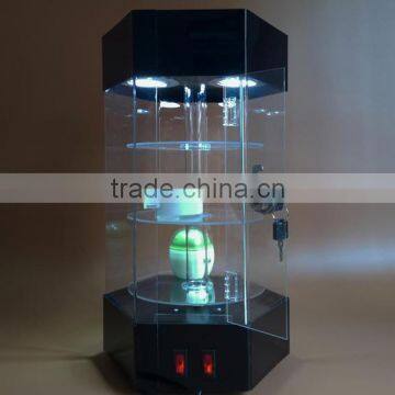 Durable articles promotion bespoke top level acrylic modern display with LED lock