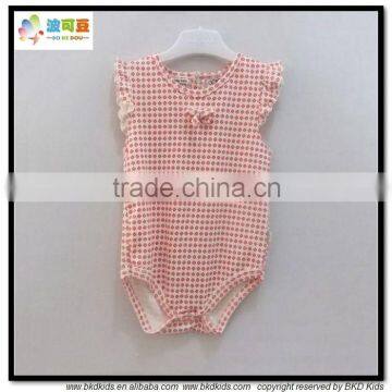 BKD 2015 GOTS certificate organic cotton flower baby bodysuit