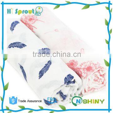 OEM printing 100% cotton baby muslin swaddle baby wrap