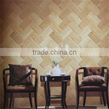 3d bamboo chip wood texture vinyl/pvc home / hotel / restaurant wallpaper