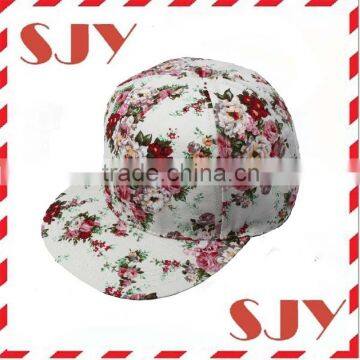 Hawaii Floral Print Flat Bill Hip-hop Baseball Cap photo-2