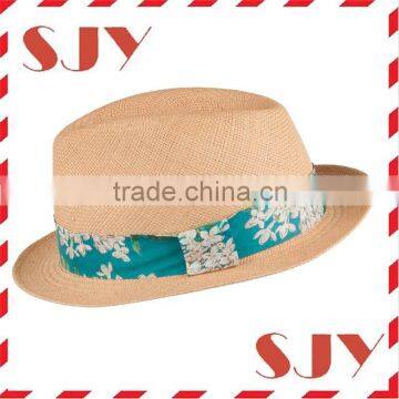 Solid Band Summer Cheap Straw Promotional Fedora Hat photo-3