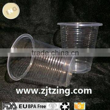 Custom printed clear transparent disposable PP PET plastic cup with lid