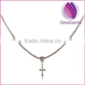 Women's metal chain cross charm nacklace 45 cm