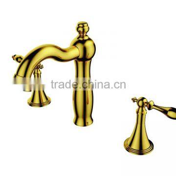 gold plating three-hole basin faucet PG1018