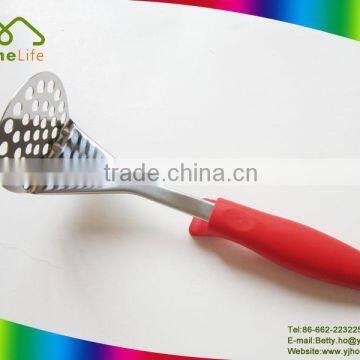 The new born kitchenware stainless steel potato masher with TRP soft grip handle