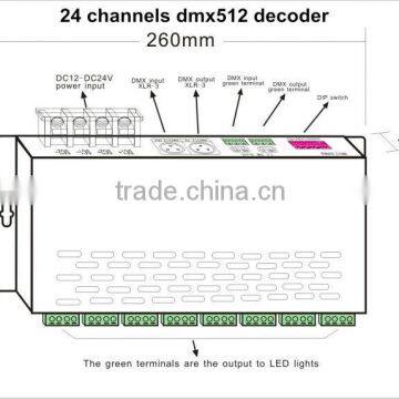 Bincolor DC12V-24V Dmx512 Decoder and Dmx Controller 24CH photo-3