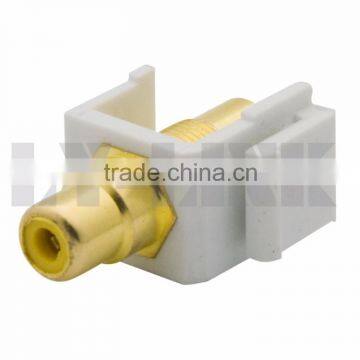 Keystone RCA AV Connector With Yellow Inner Color