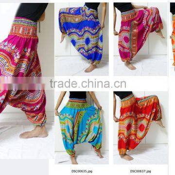 Unisex thai fisherman baggy belly dance HIPPIE BOHO african dashiki baggy HAREM PANTS 2 IN 1 JUMPSUITS PLUS