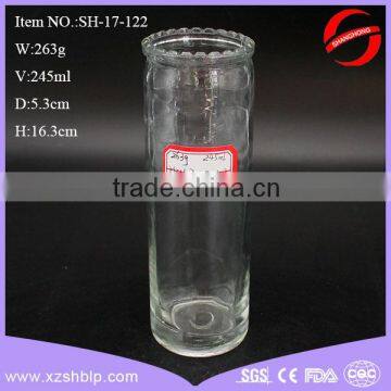 245ml straight glass candle jar for religious use