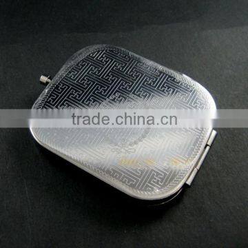 50x58mm Setting Size Metal Square Blank Base Bezel Silver Compact Pocket Mirror Tray With Glass Cabochon 1991015