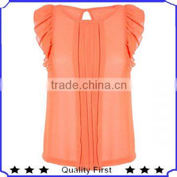 Ruffle Sleeve Korean Style Stylish Tops For Women 2016